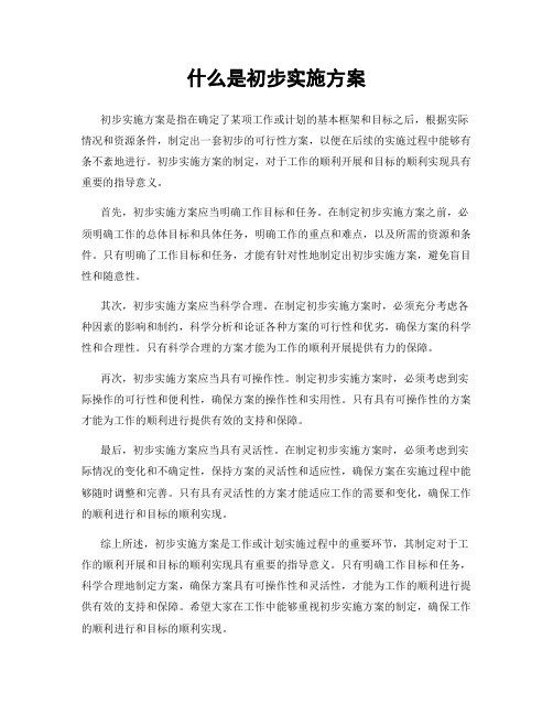 什么是初步实施方案