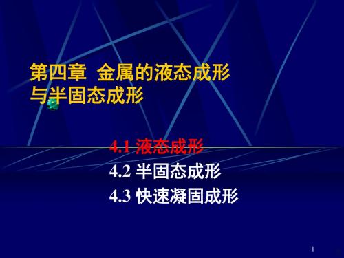 四金属的液态成形与半固态成形PPT课件