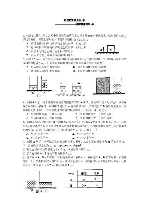 压强难题整理--最新版