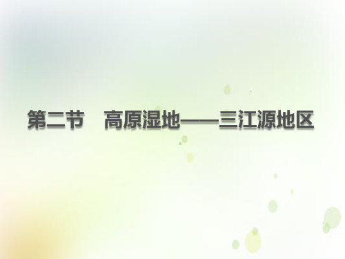 人教版地理八年级下册PPT课件:第九章第二节 高原湿地——三江源地区(14页)