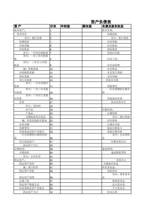 财务管理-复件 通用财务报表资产负债表模块