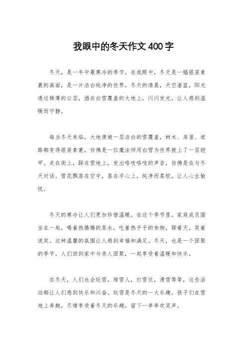 我眼中的冬天作文400字