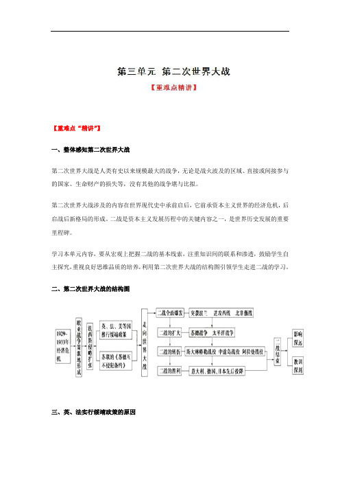 专题03 第二次世界大战讲-2017-2018学年高二历史同步