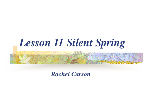 Lesson 11 silent spring