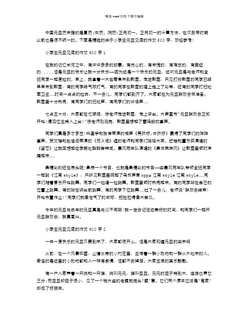 2021年小学生元旦见闻的作文600字