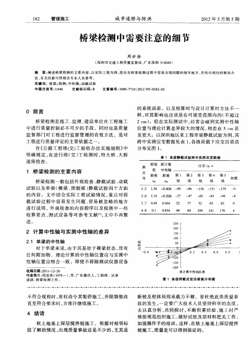 桥梁检测中需要注意的细节