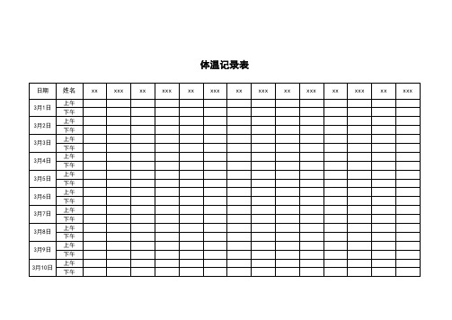 公司疫情体温记录表.xls