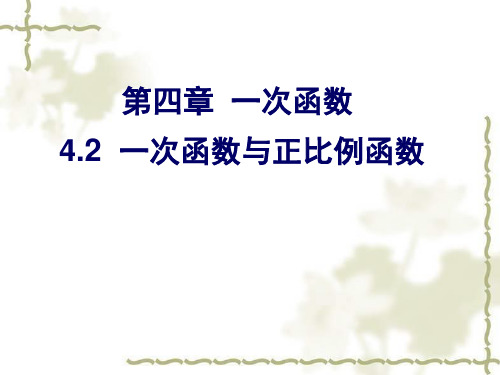 北师大版八年级数学上册  4.2  一次函数与正比例函数(共18张PPT)