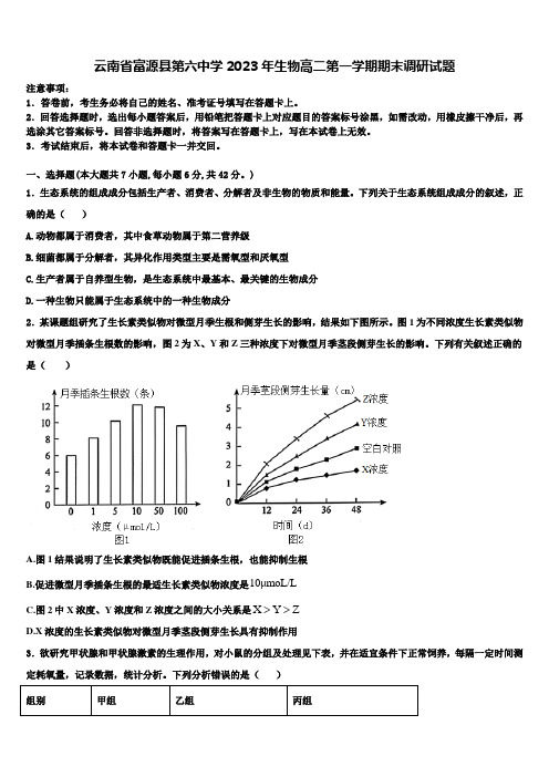 云南省富源县第六中学2023年生物高二第一学期期末调研试题含解析