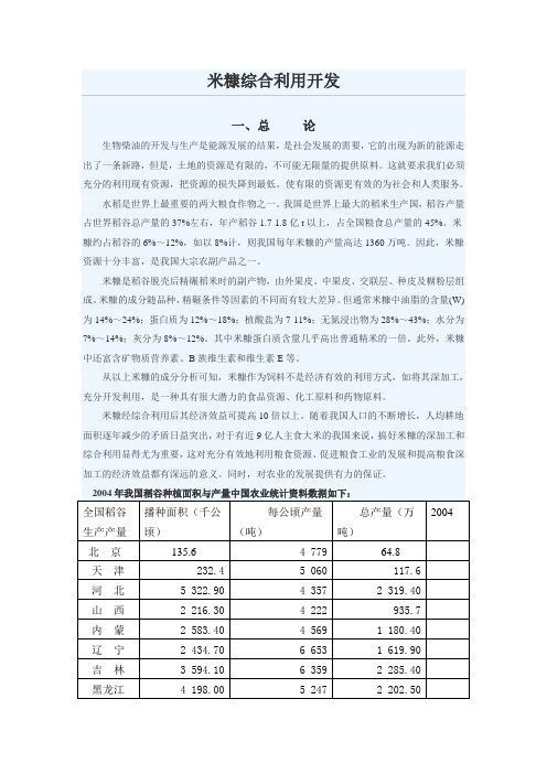 米糠综合利用开发