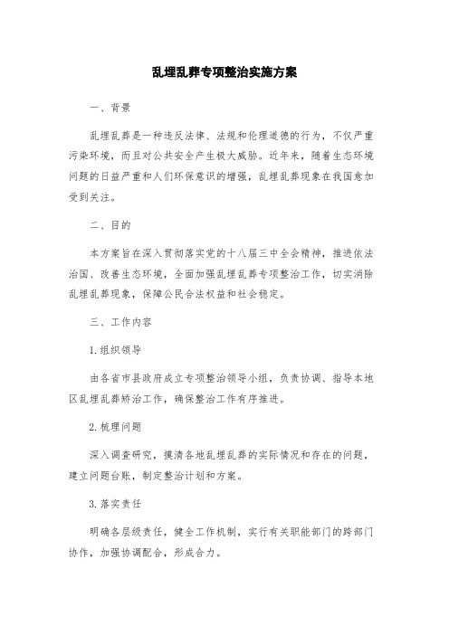 乱埋乱葬专项整治实施方案