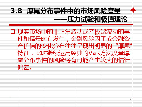 厚尾分布事件中的市场风险度量-压力试验和极值理论