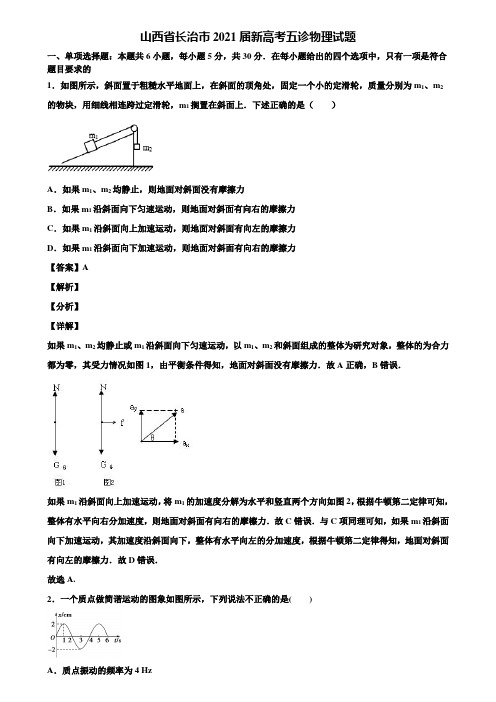 山西省长治市2021届新高考五诊物理试题含解析