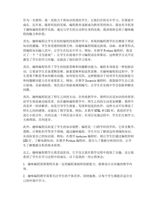 教师趣味编程心得体会