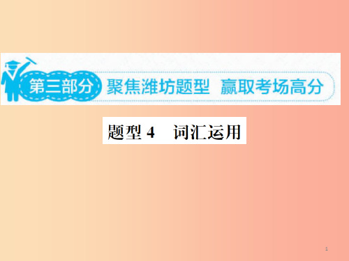 山东省2019年中考英语总复习第三部分题型专项复习题型四词汇运用课件PPT