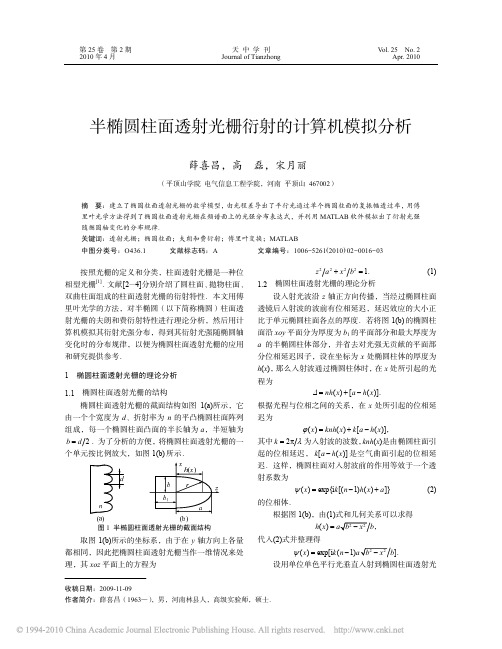 半椭圆柱面透射光栅衍射的计算机模拟分析