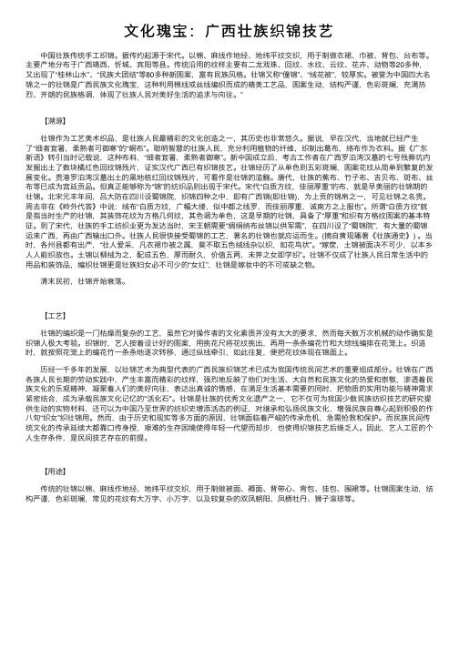 文化瑰宝：广西壮族织锦技艺