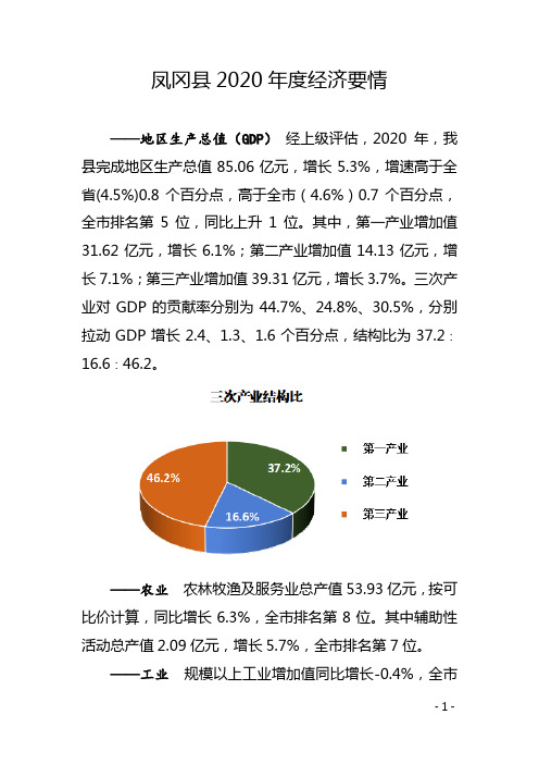 凤冈县2020年度经济要情