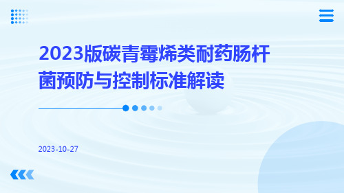 2023版碳青霉烯类耐药肠杆菌预防与控制标准解读ppt课件