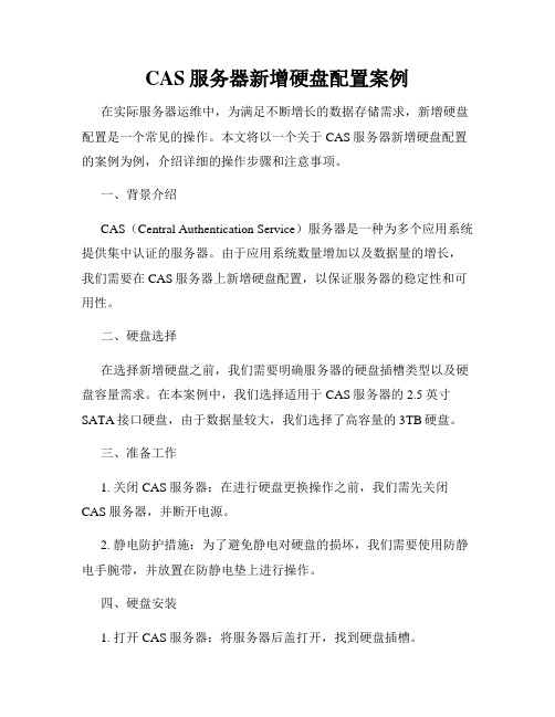 CAS服务器新增硬盘配置案例