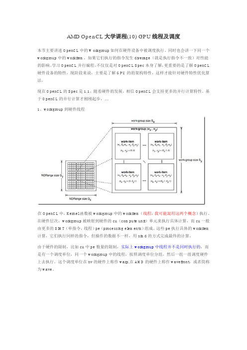 AMD OpenCL大学课程(10) GPU线程及调度