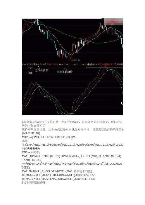 通达信指标公式源码 乖离率一种 副图源码