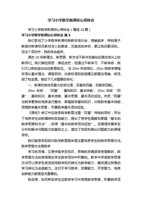 学习小学数学新课标心得体会