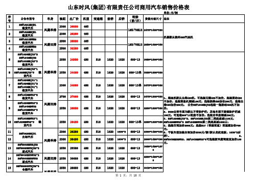 时风汽车价格表6