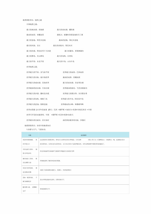 (完整版)公共基础知识地理常识