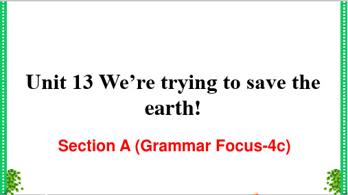 人教版英语九年级下册Unit 13 Section A (Grammar Focus-4c)