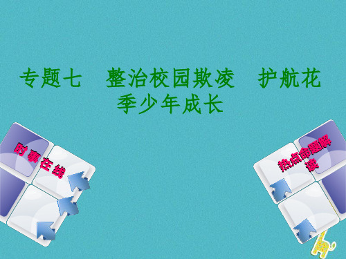 2018中考政治热点专题七 整治校园欺凌 护航花季少年成长复习