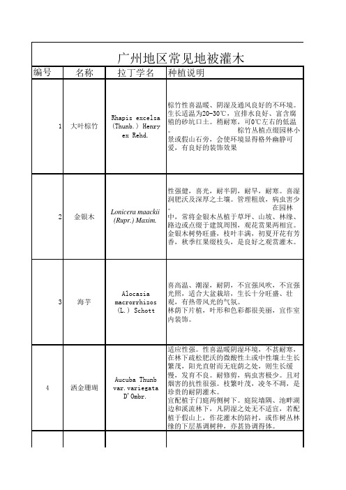 广州常用地被灌木