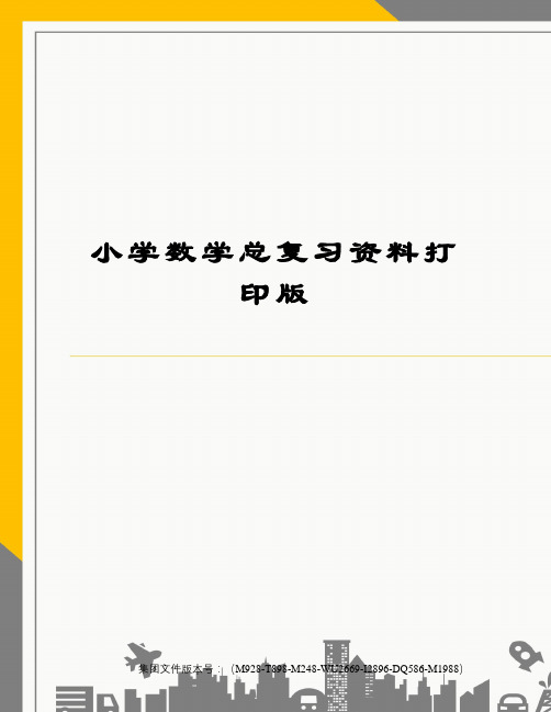 小学数学总复习资料打印版