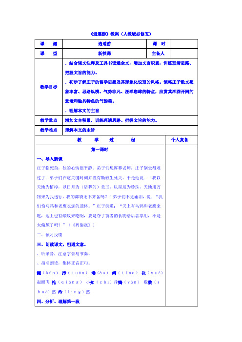 高中语文必修五教案6(28份) 人教课标版11