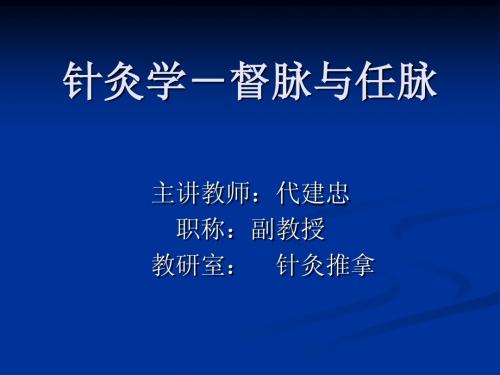 针灸学督脉与任脉