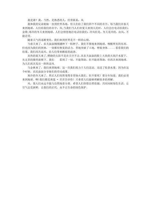 我是风儿