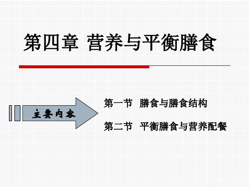 第四章 营养与平衡膳食精品PPT课件