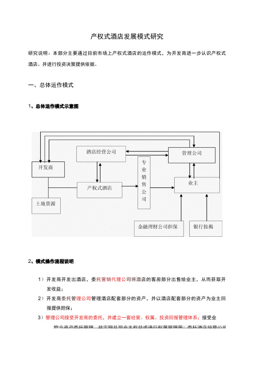 产权式酒店发展模式研究