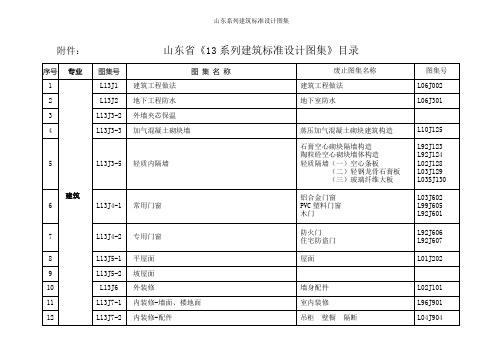 山东系列建筑标准设计图集