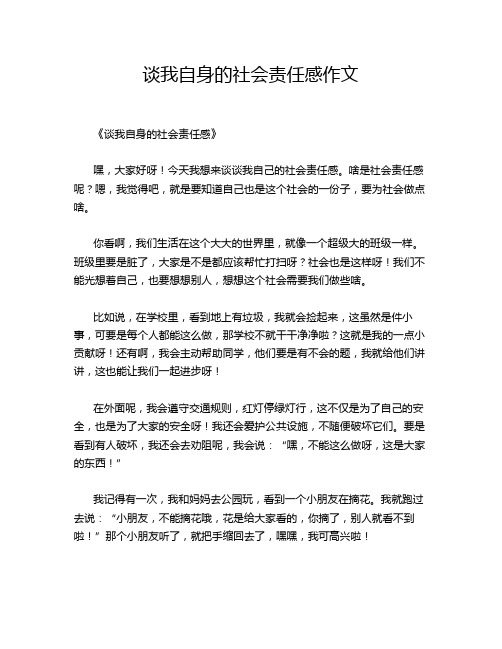 谈我自身的社会责任感作文