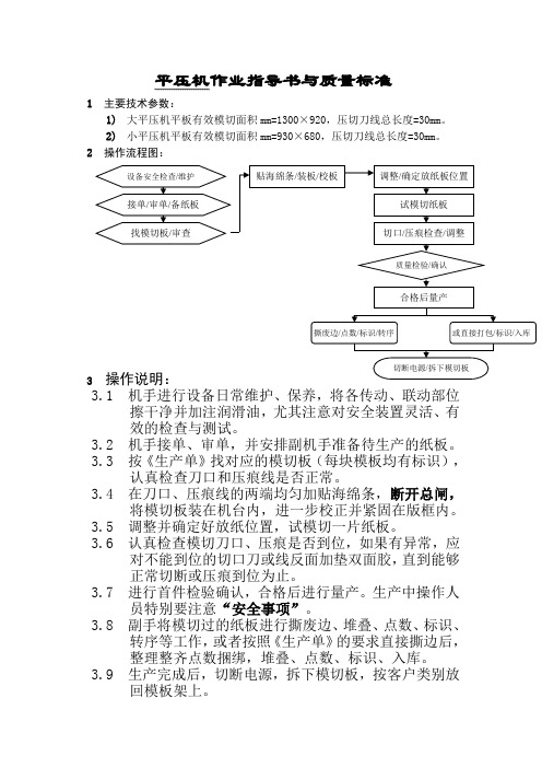 平压机作业指导书与质量标准