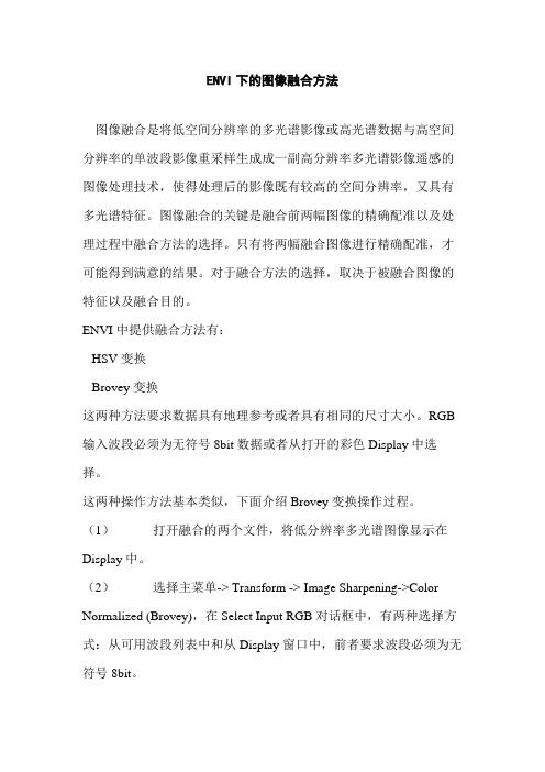 最新版ENVI下的图像融合方法分析