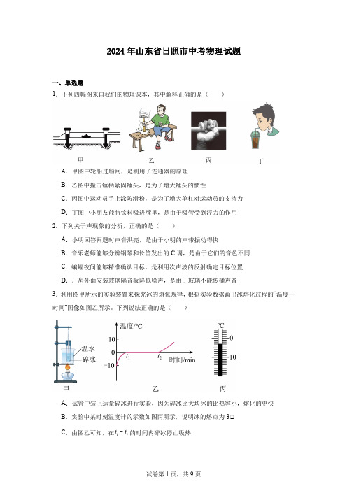 2024年山东省日照市中考物理试题