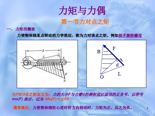 力对点之矩与平面力偶系