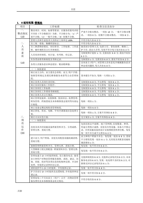 深圳保利物业管理公司物业服务质量检查标准