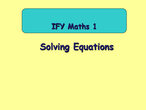 Solving Equations