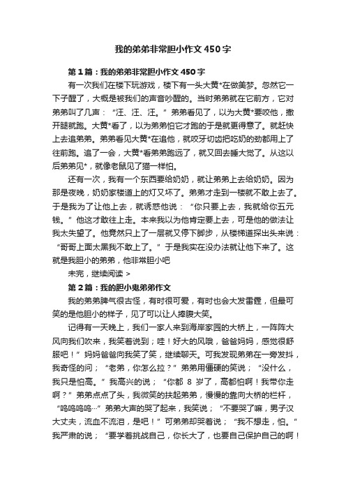 我的弟弟非常胆小作文450字