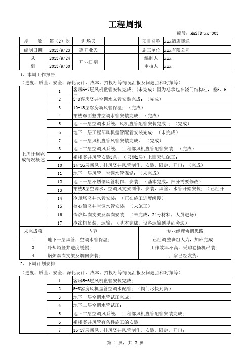 酒店施工周报 (3)