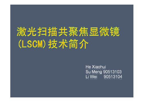 激光扫描共聚焦显微镜(LSCM)技术简介