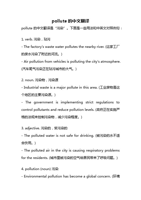 pollute的中文翻译